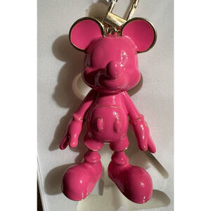 Disney X Baublebar Hot Pink Mickey Mouse Bag Charm Keychain -Rare/HTF